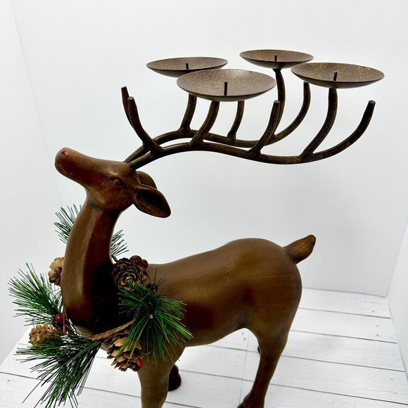 Large Resin Votive Candle Reindeer - Picture 12 of 16